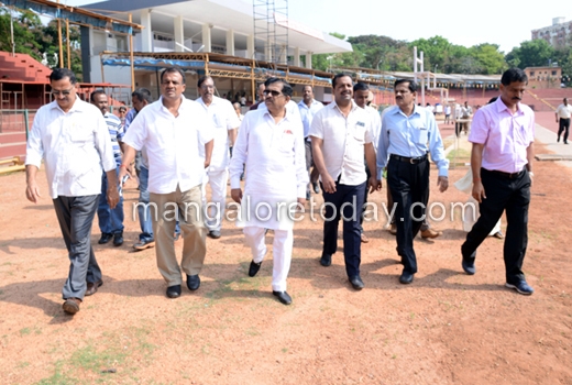 Parameshwar oversees arrangements for Federation Cup event at Mangala Stadium 1